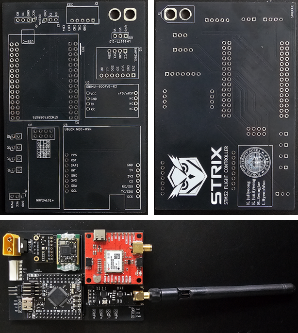 STRIX flight controller board and mounted modules